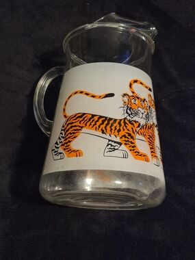 Vintage 1960s Exxon Esso "Put a Tiger in Your Tank" Glass Pitcher
